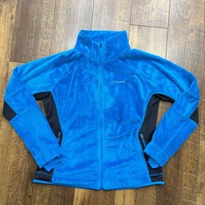 Columbia Electric Blue Fuzzy Fleece Jacket Full Zip